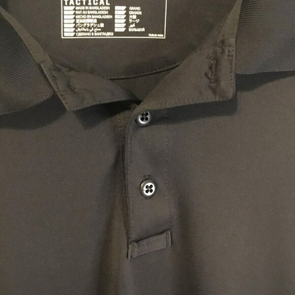 5.11 Tactical Men's 3-Button Short Sleeve Performance Polo Sz Large Black Work - Picture 5 of 9
